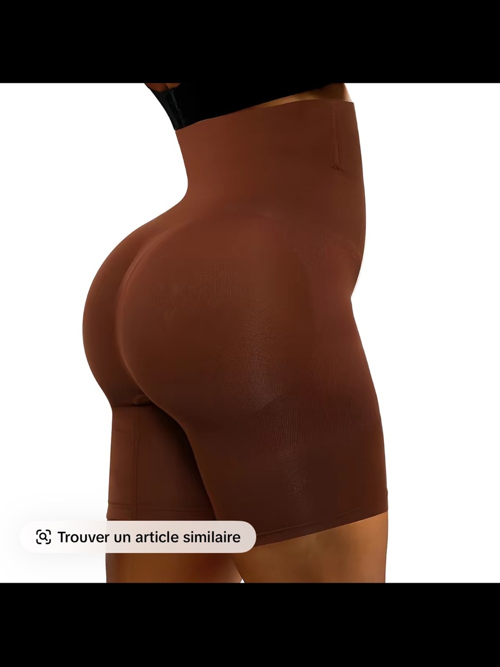 High-Waist Brown Shaping Bike Shorts
